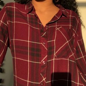 burgundy plaid flannel